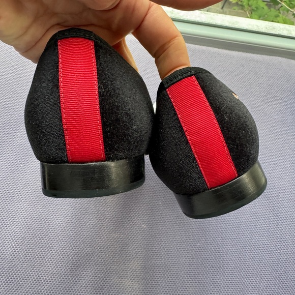 Del Toro Black Velvet Loafers with Egg and Bacon Embroidery - Picture 3 of 8